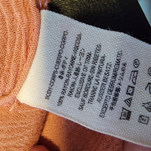 Free‎ People Salmon Color Blouse Long Sleeve Boho Peasant Gauzy Womens M EUC - Picture 6 of 9